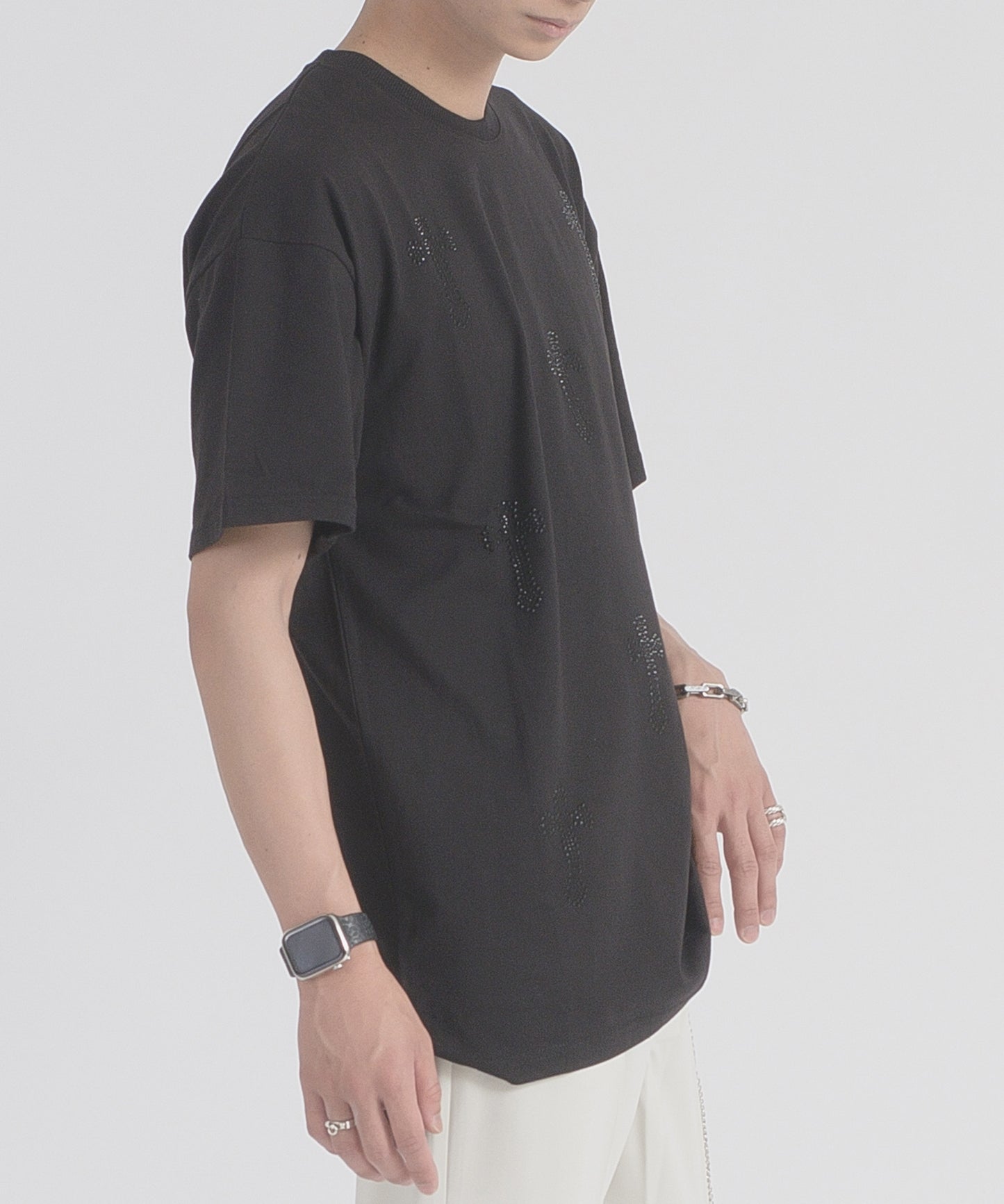クロスラインストーンTシャツ
