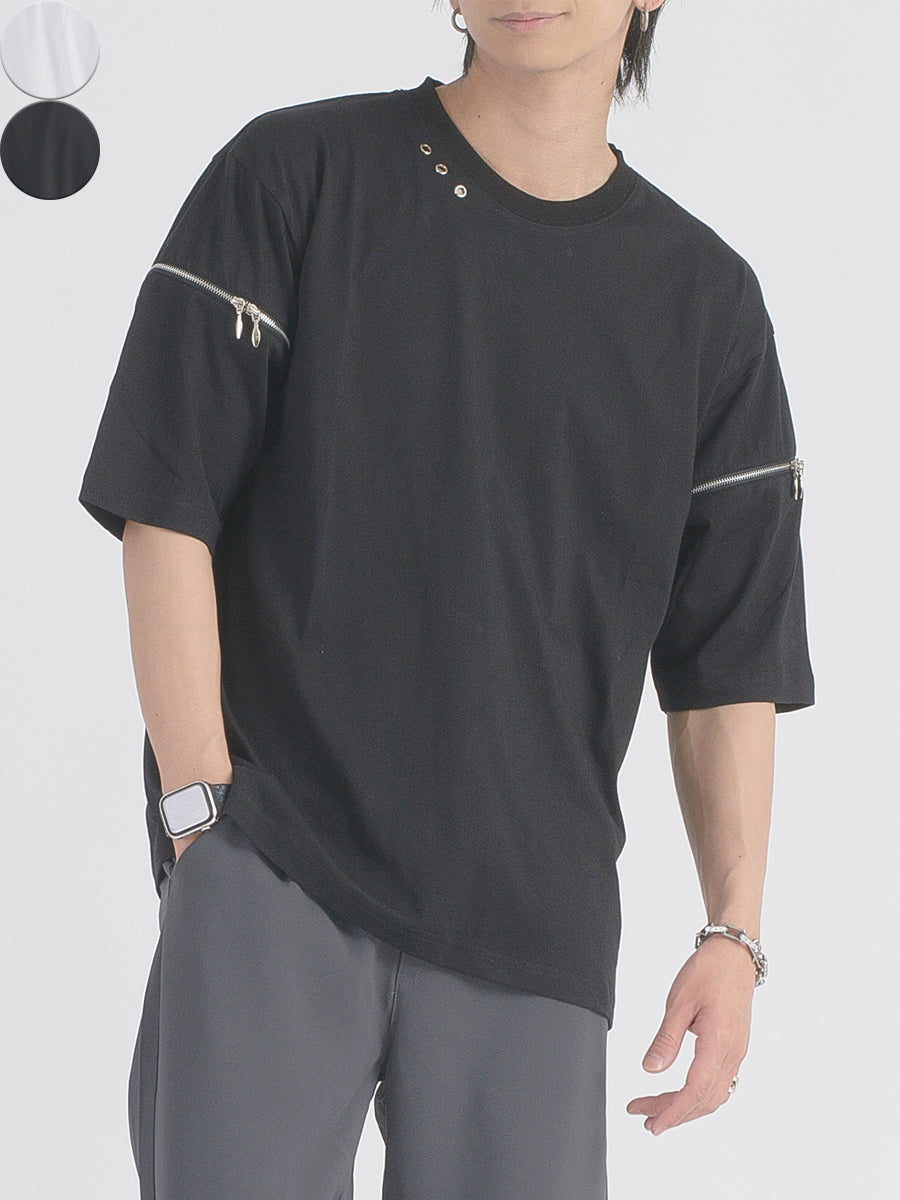 ファスナースリーブTシャツ