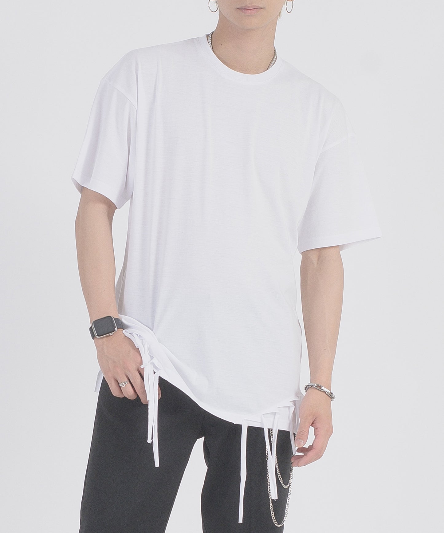 フリンジヘムTシャツ
