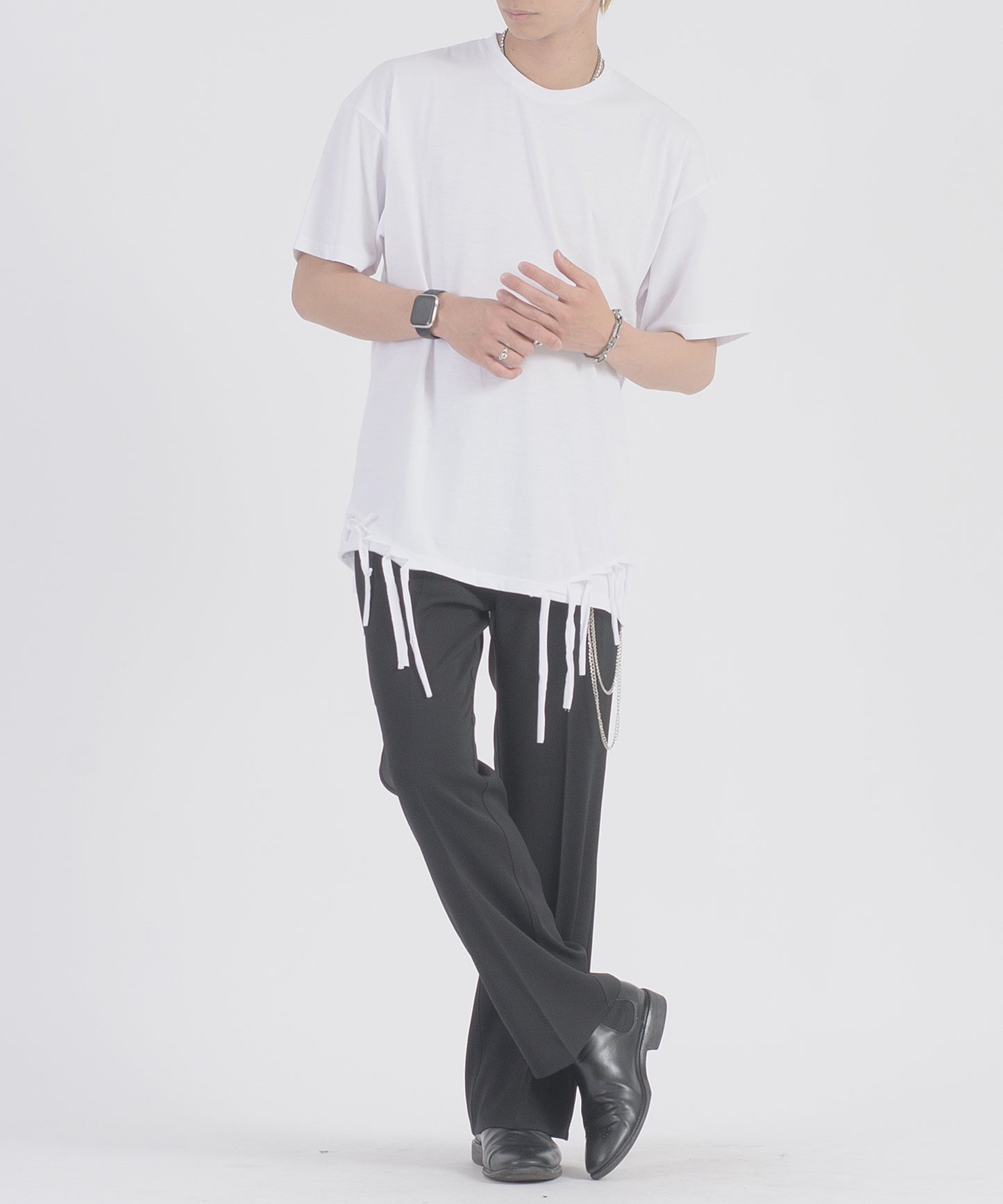 フリンジヘムTシャツ