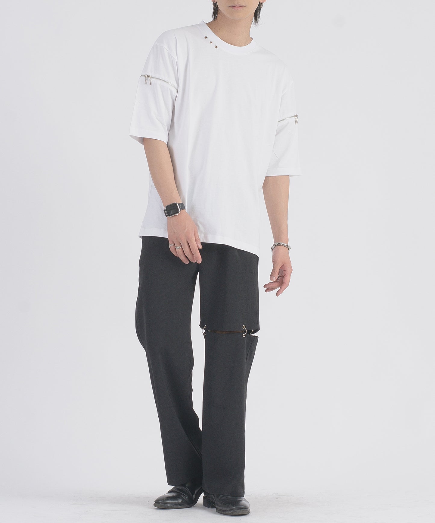 ファスナースリーブTシャツ