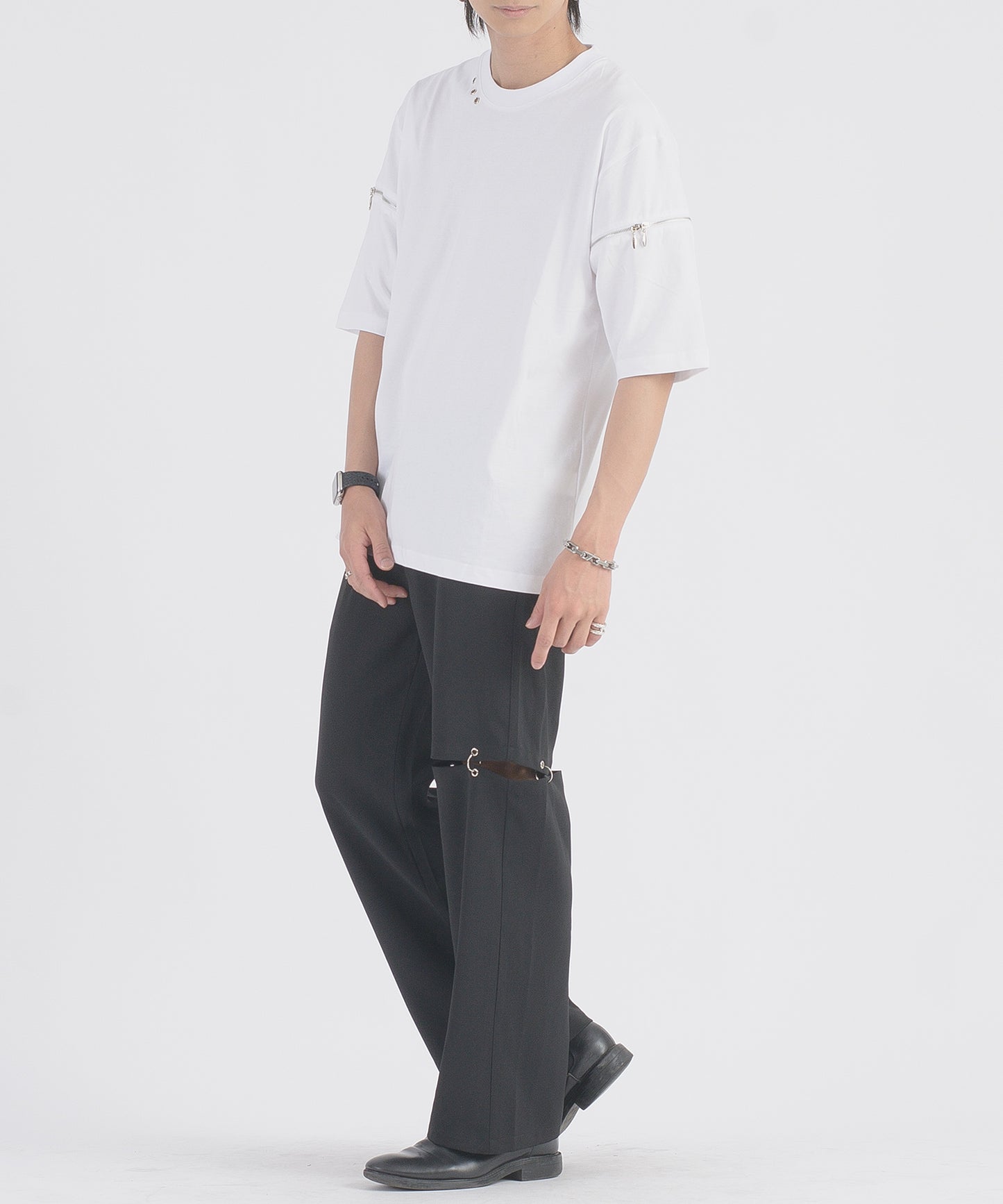 ファスナースリーブTシャツ