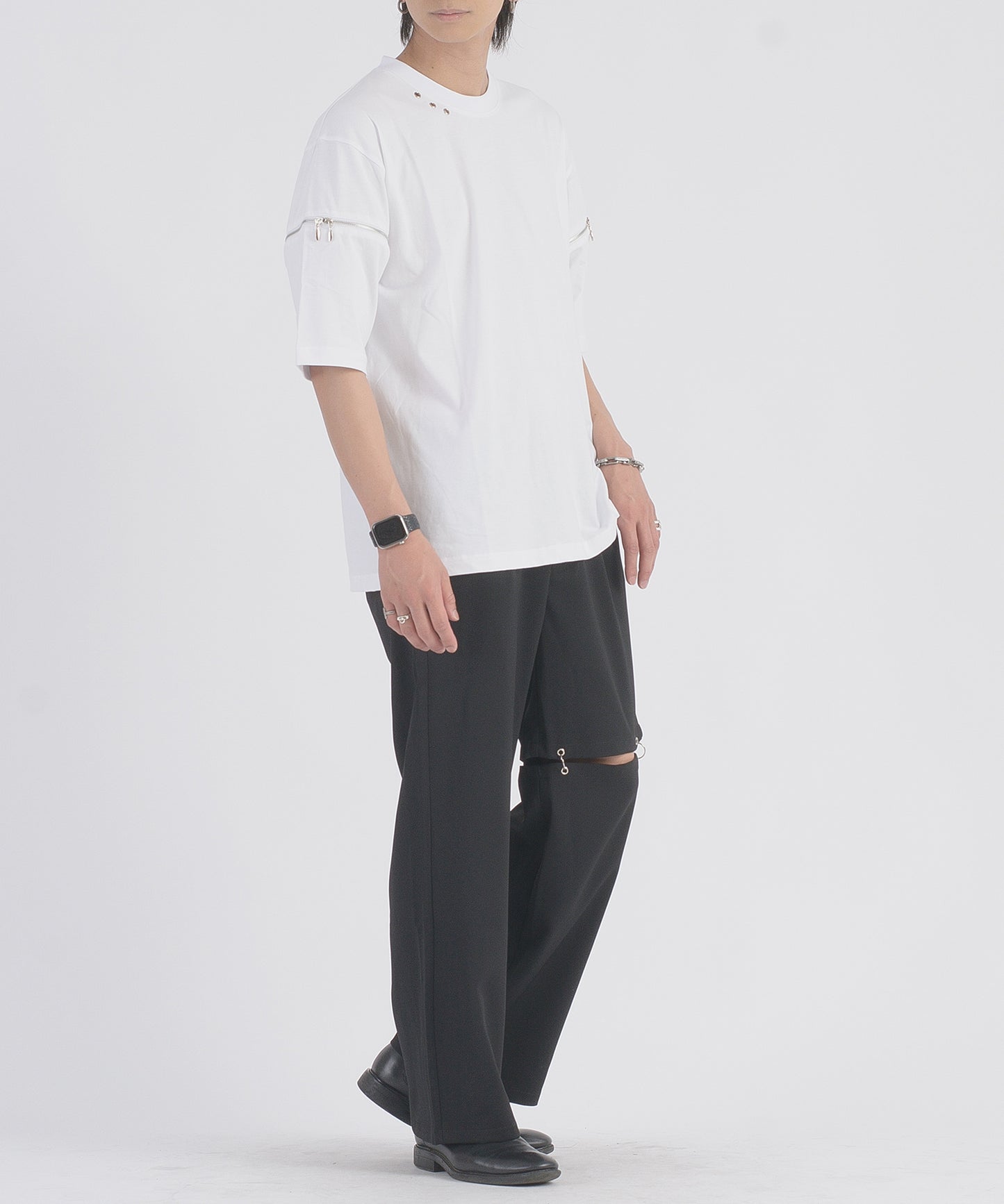 ファスナースリーブTシャツ