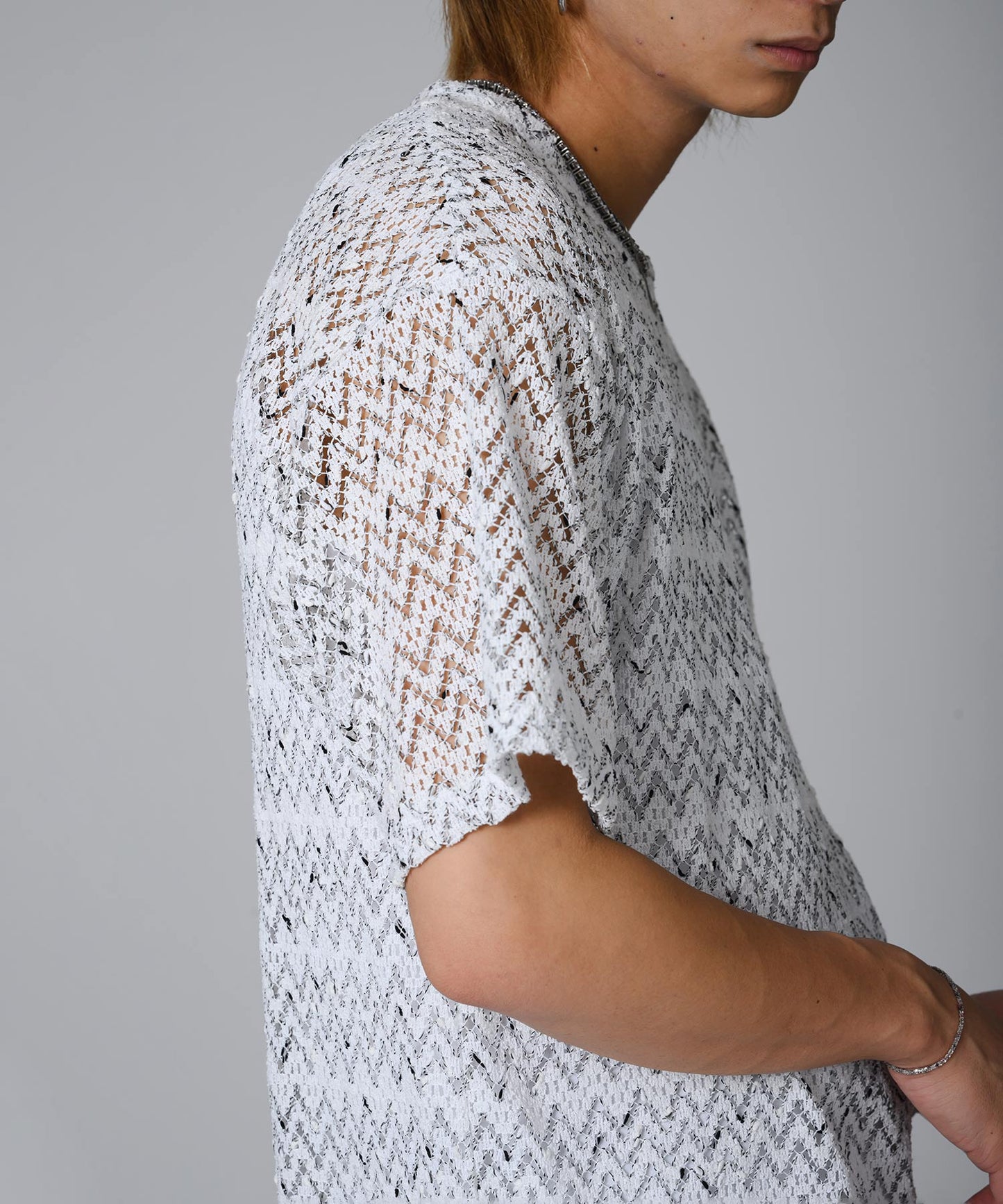 ジャガードニットソーTシャツ