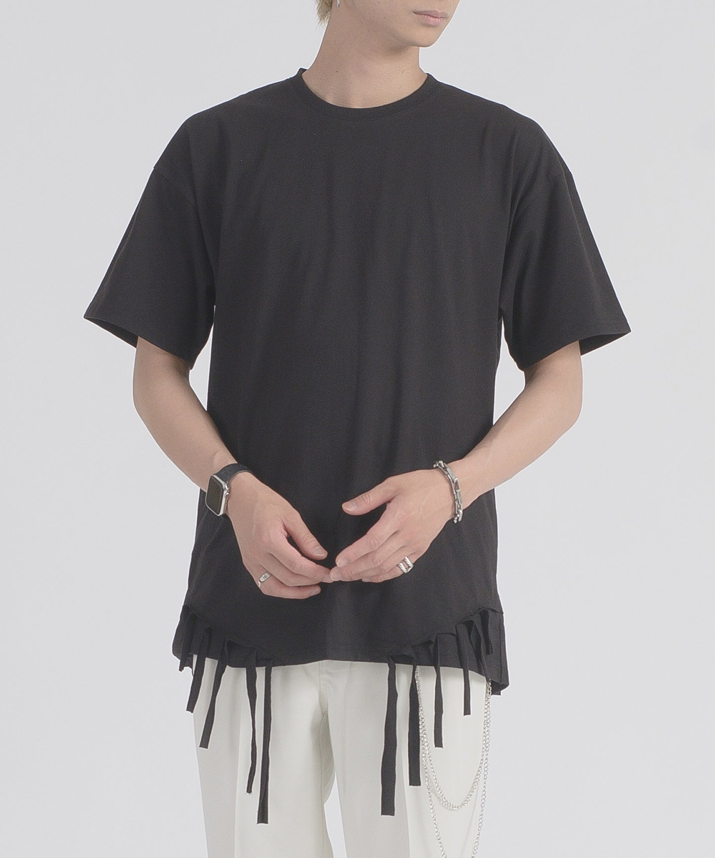 フリンジヘムTシャツ
