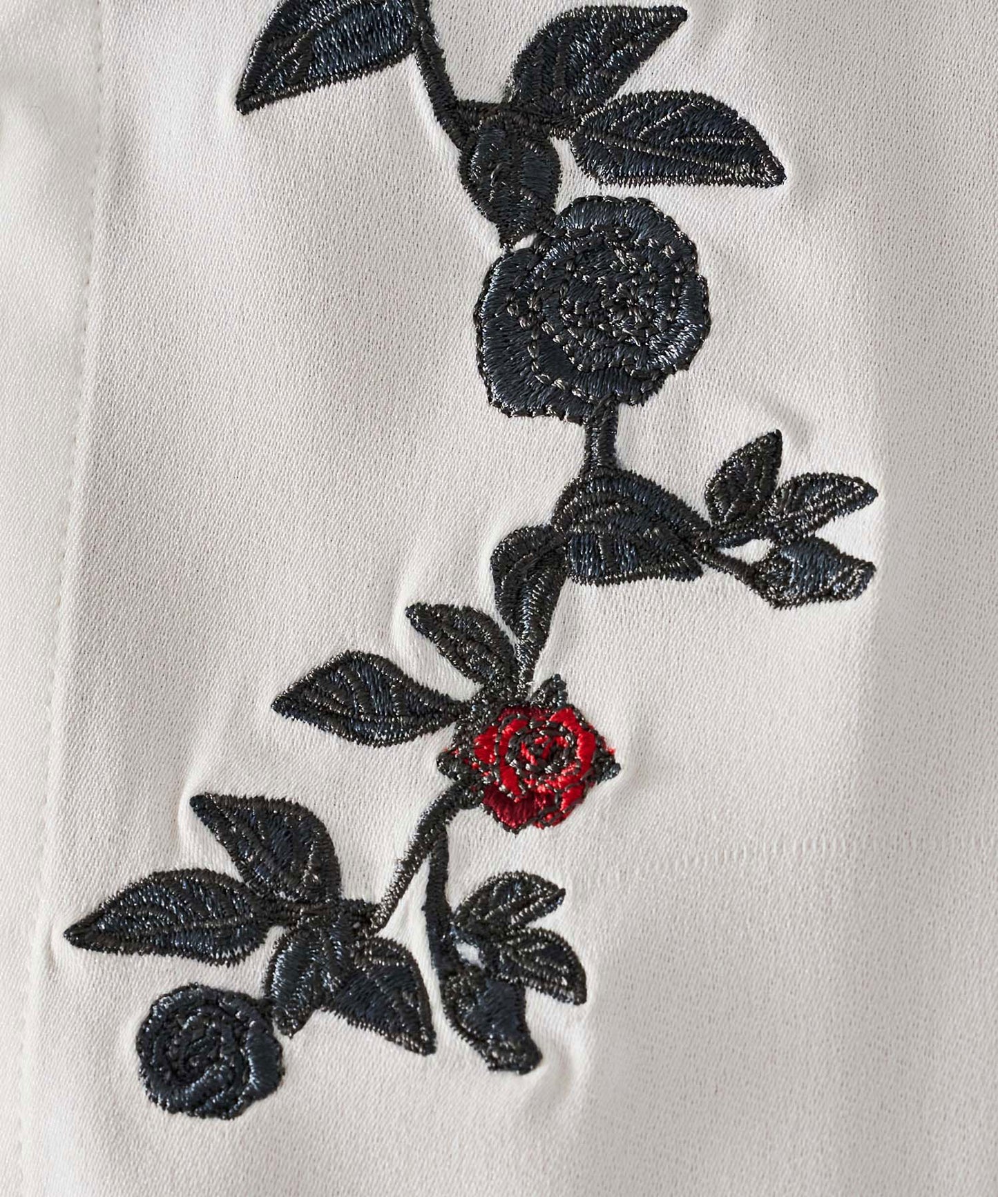 フラワー刺繍シャツ