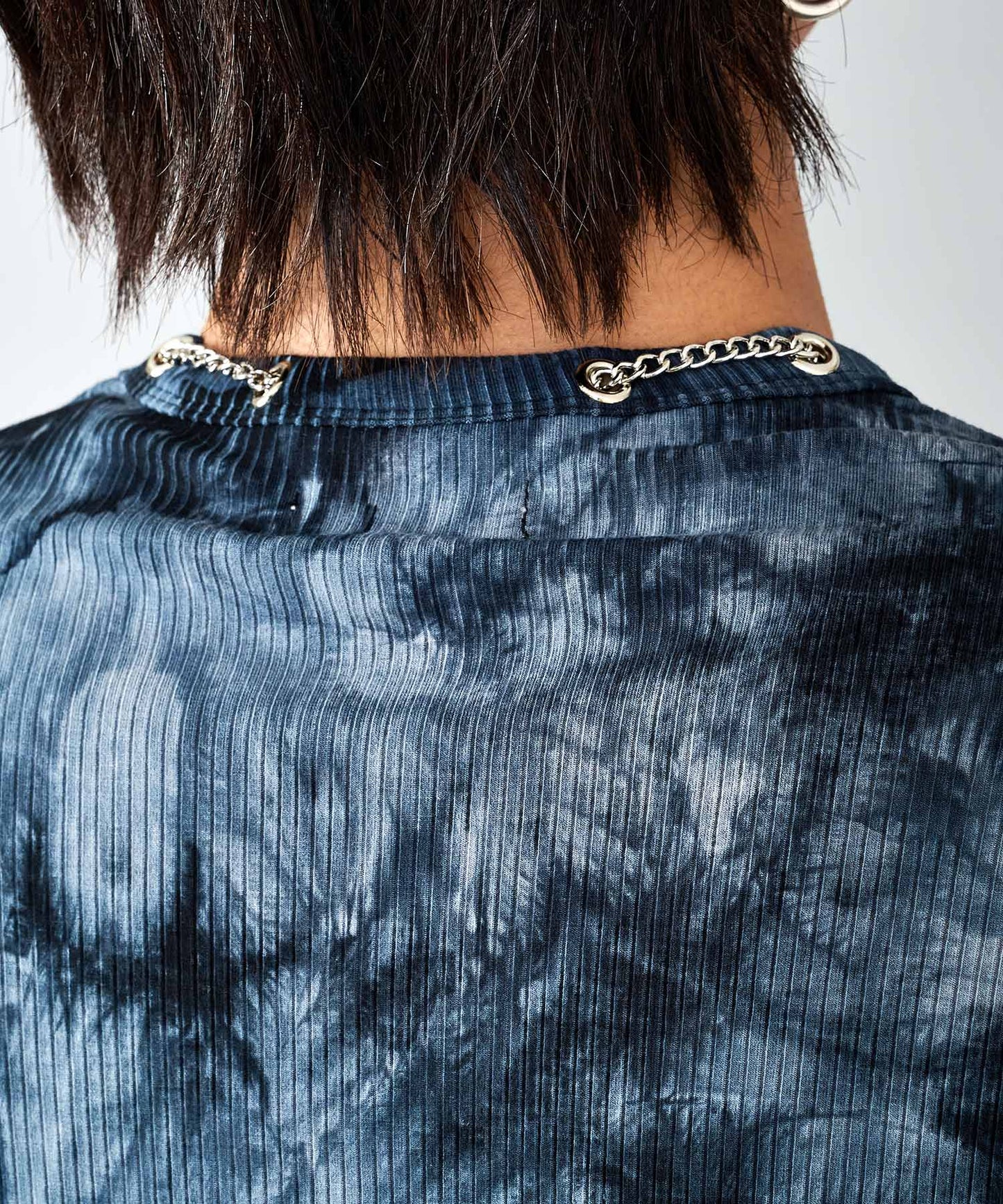 ネックレス付きタイダイテレコUネックTシャツ