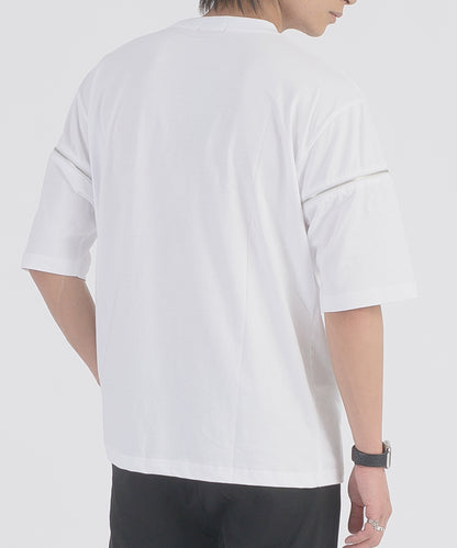 ファスナースリーブTシャツ