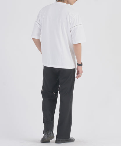 ファスナースリーブTシャツ