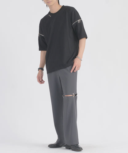 ファスナースリーブTシャツ
