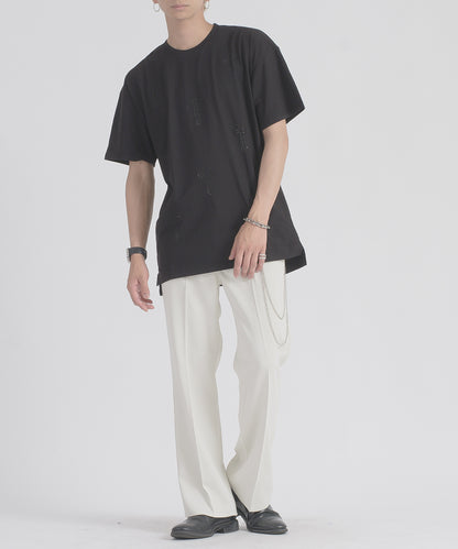 クロスラインストーンTシャツ