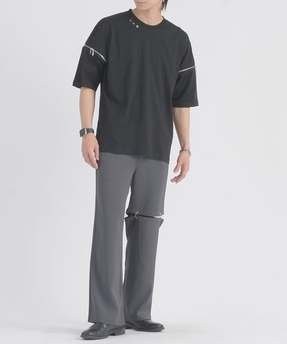 ファスナースリーブTシャツ