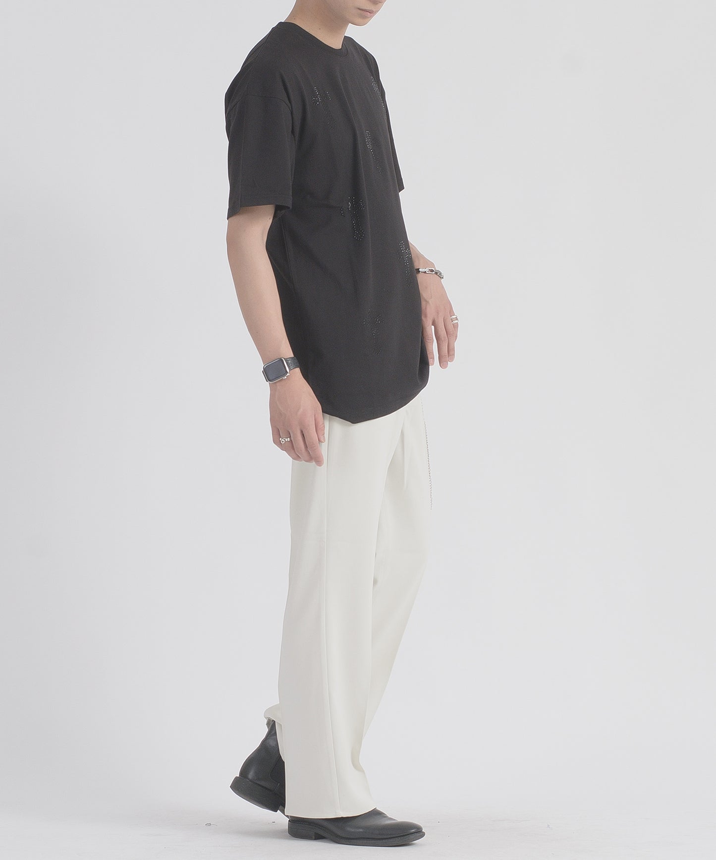 クロスラインストーンTシャツ
