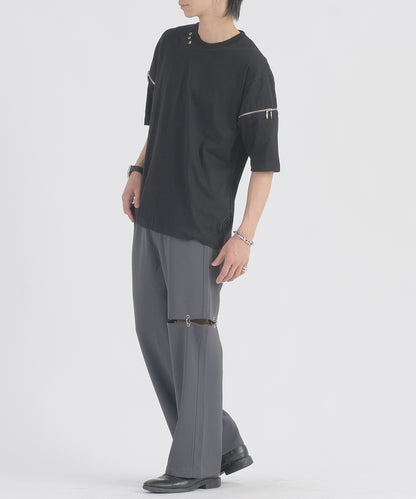 ファスナースリーブTシャツ