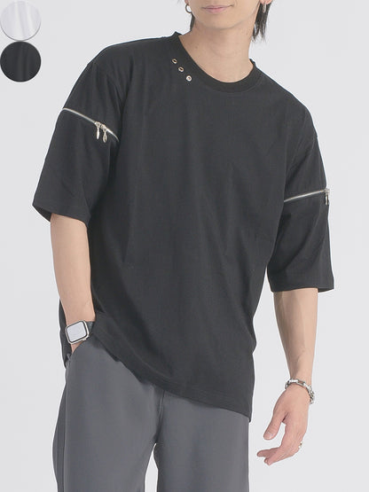 ファスナースリーブTシャツ