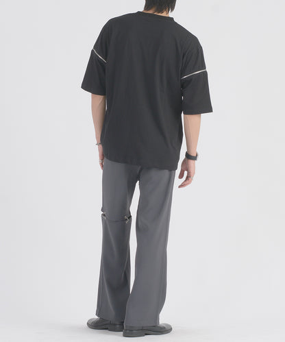 ファスナースリーブTシャツ