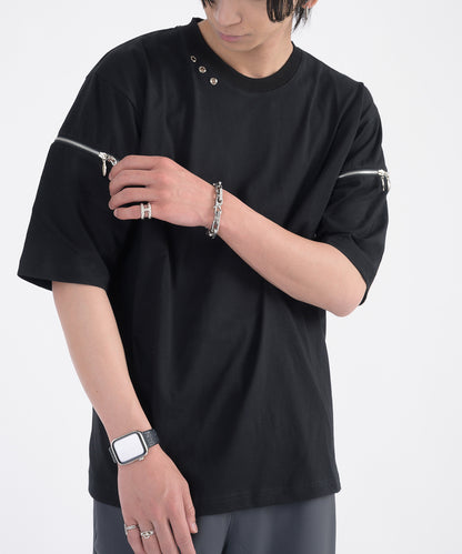 ファスナースリーブTシャツ
