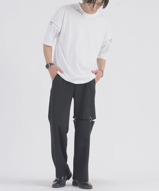 ファスナースリーブTシャツ