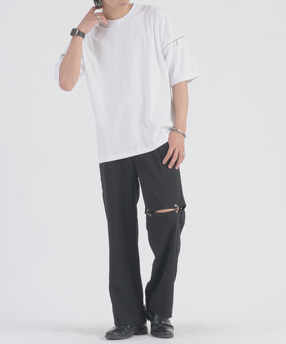 ファスナースリーブTシャツ