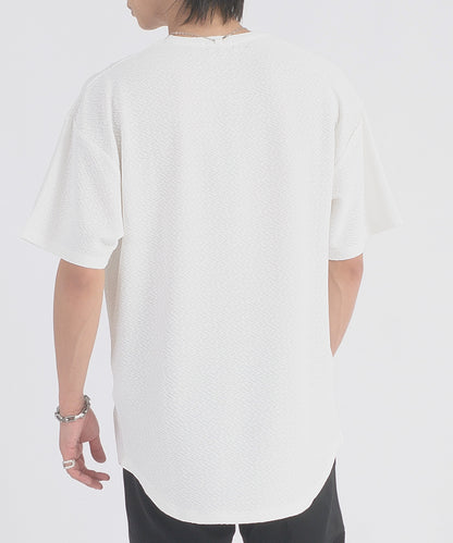 ネックレスラウンドヘムTシャツ