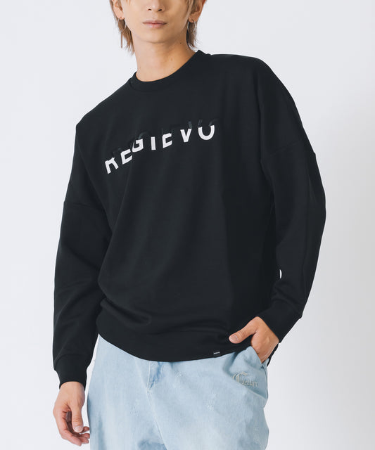 ロゴプリントドロップショルダートレーナー