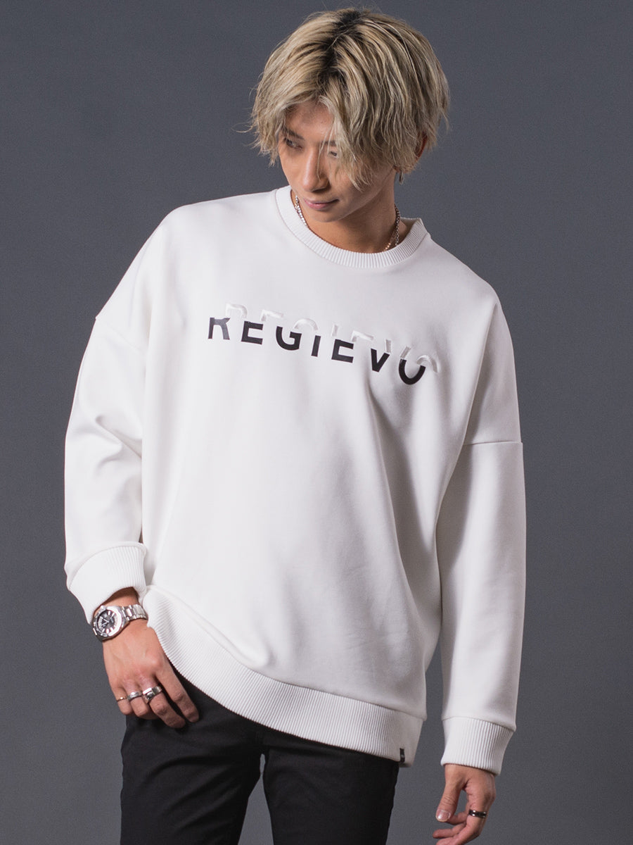 ロゴプリントドロップショルダートレーナー