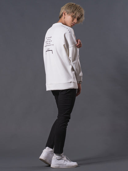 ロゴプリントドロップショルダートレーナー