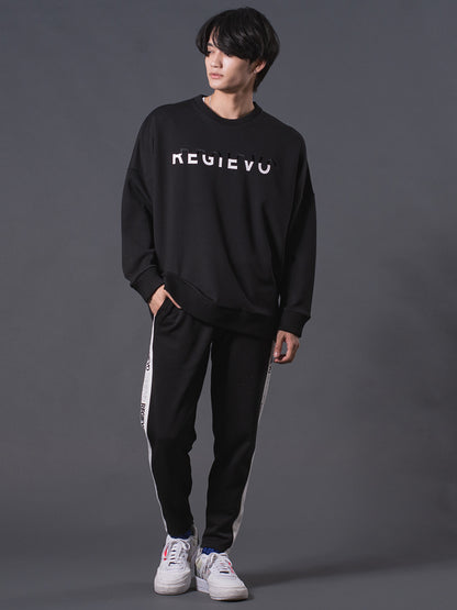 ロゴプリントドロップショルダートレーナー