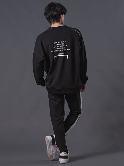 ロゴプリントドロップショルダートレーナー