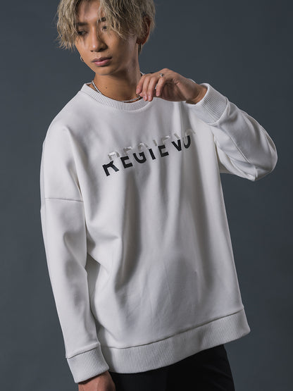 ロゴプリントドロップショルダートレーナー