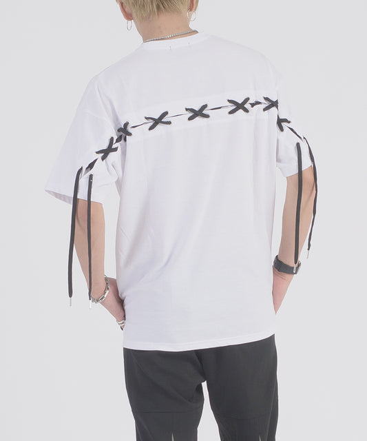 レースアップTシャツ