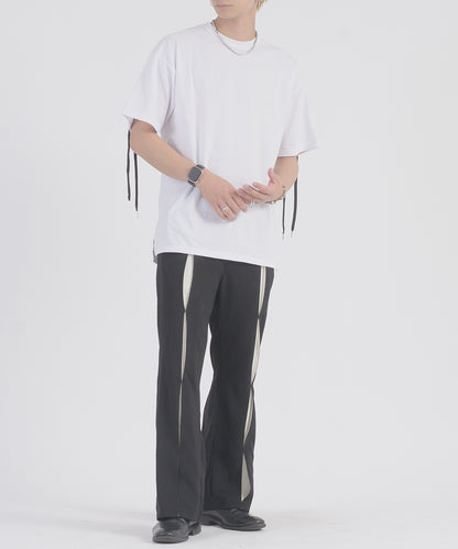 レースアップTシャツ