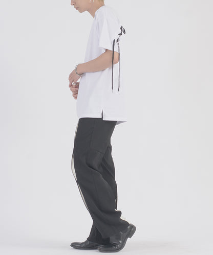レースアップTシャツ