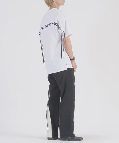 レースアップTシャツ