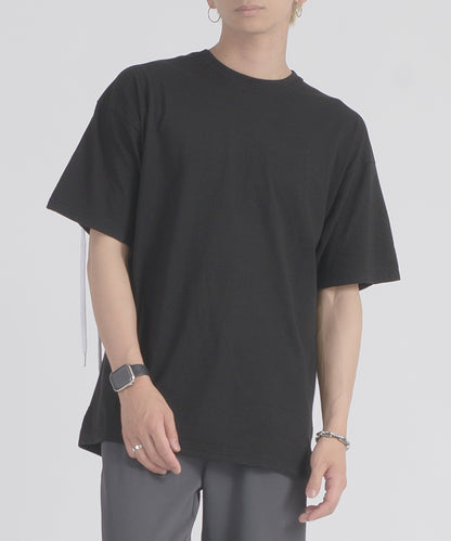 レースアップTシャツ
