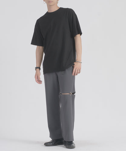 レースアップTシャツ