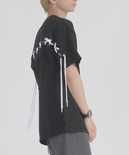 レースアップTシャツ