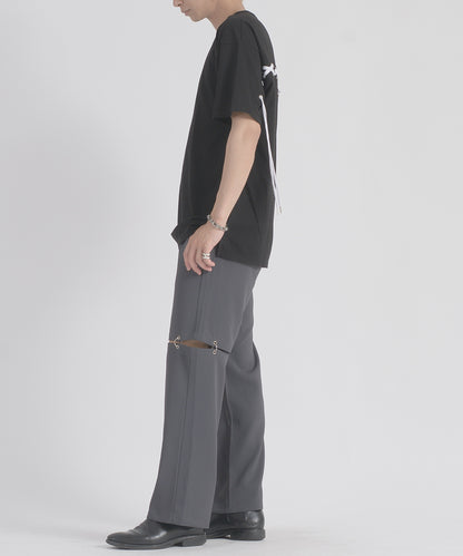 レースアップTシャツ