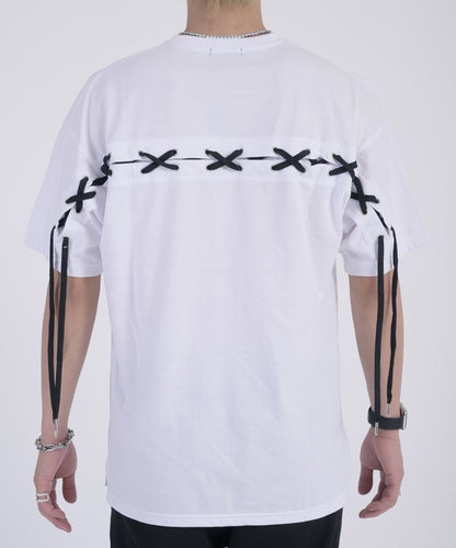 レースアップTシャツ