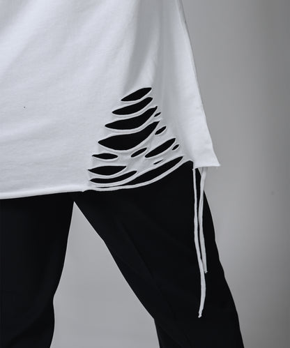 ローズ刺繍グランジTシャツ