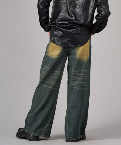 スタッズワイドバギーデニムパンツ