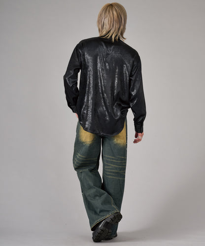 スタッズワイドバギーデニムパンツ