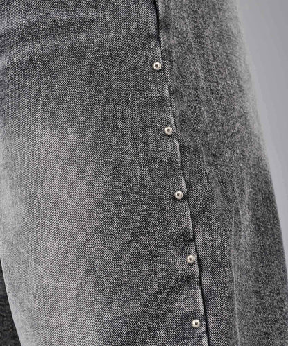 スタッズワイドバギーデニムパンツ