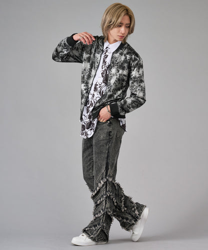 フリンジフレアデニムパンツ