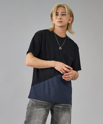 ネックレス付き配色切り替えTシャツ
