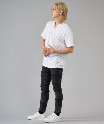 チェーンレースアップTシャツ