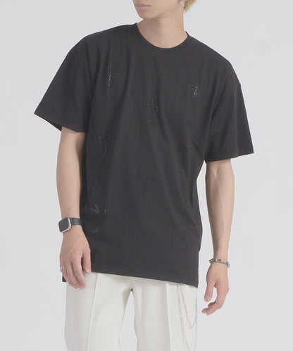 クロスラインストーンTシャツ