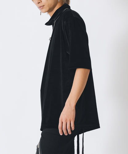 ネックレス付きモックネック半袖Tシャツ