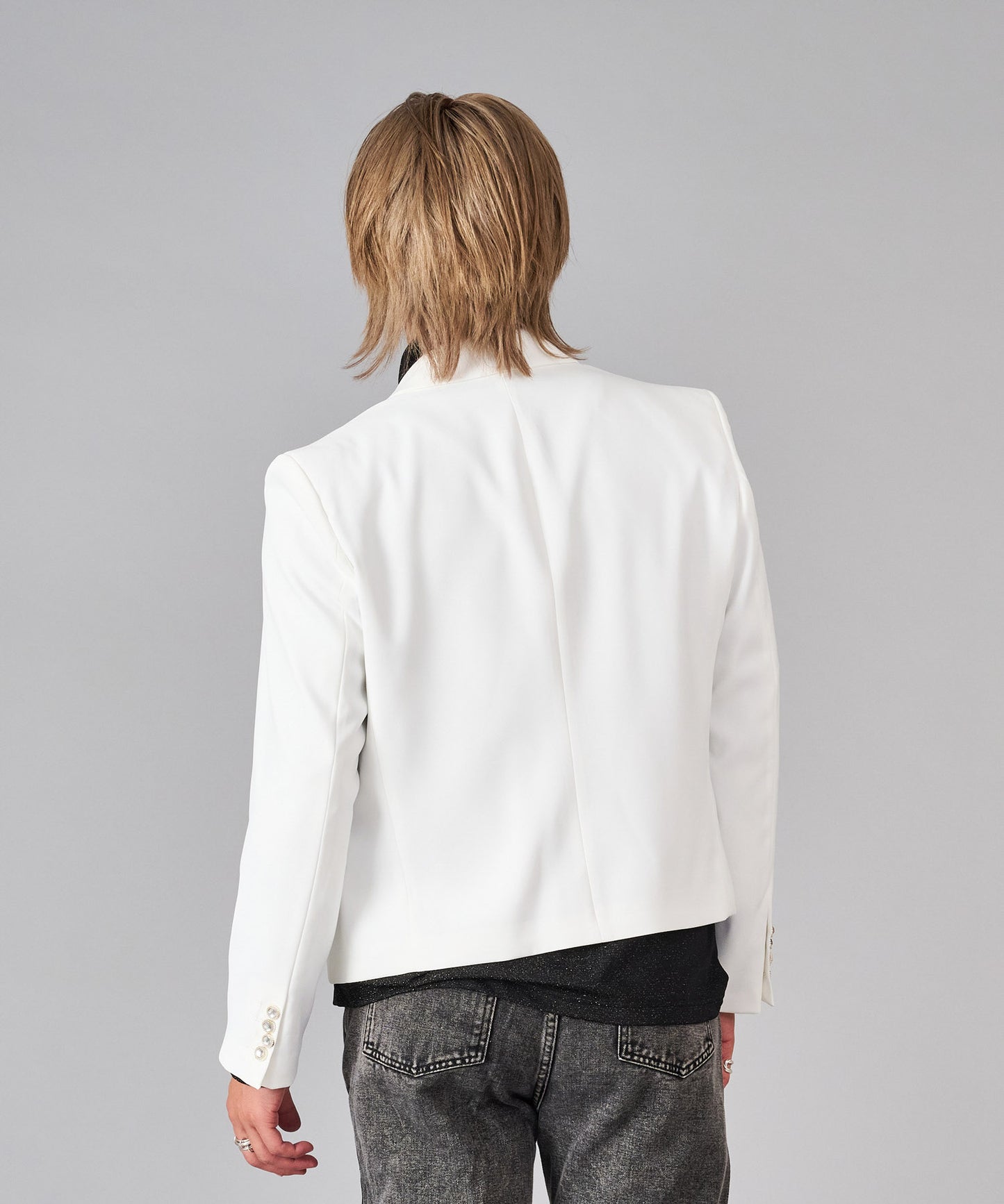 胸ファスナーチェーンWショートジャケット