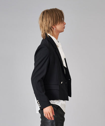 胸ファスナーチェーンWショートジャケット